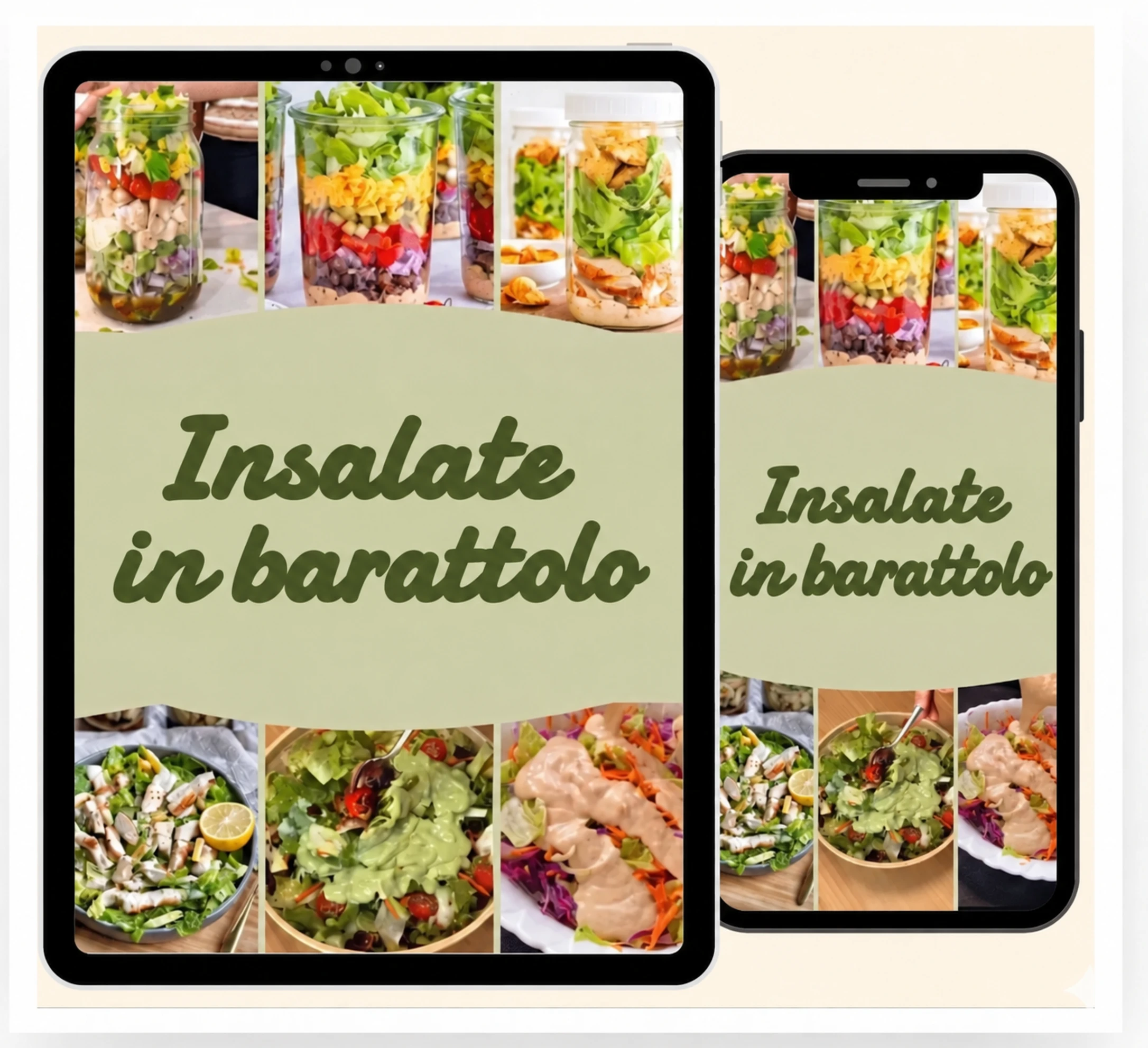 Mockup dell’e-book Insalate in barattolo e condimenti irresistibili